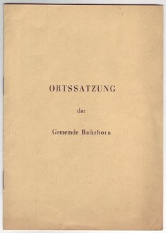 Titelblatt Ortssatzung der Gemeinde Rohrborn