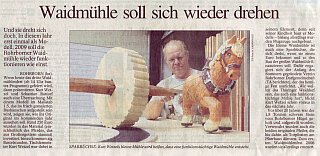 Rohrborn, Zeitungsartikel Waidmühlenfest 2008