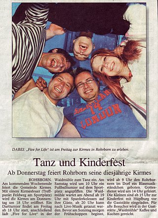 Rohrborn, Zeitungsartikel Kirmes 2008