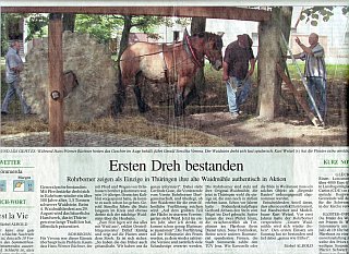 Rohrborn, Zeitungsartikel Generalprobe Waidmühle