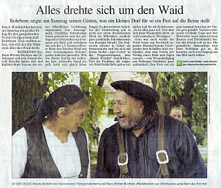 Rohrborn, Zeitungsartikel Waidmühlenfest 2009