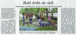 Rohrborn, Zeitungsartikel Waidmühlenrekonstruktion