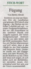 Zeitungsartikel Thüringer Allgemeine Zur Waidmühle Verein Rohrborner Dorfgemeinschaft Kommentar