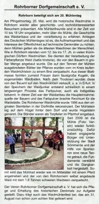 Zeitungsartikel Rohrborn Mühlentag 2013