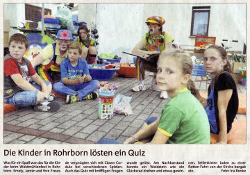 Thüringer Allgemeine Die Kinder lösten in Rohrborn ein Quiz Waidmühlenfest 2013