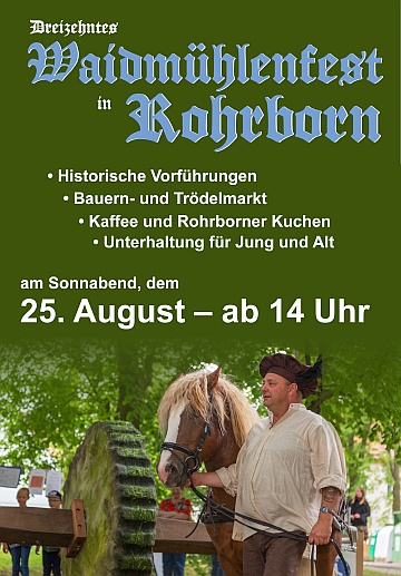13. Waidmühlenfest in Rohrborn 2018