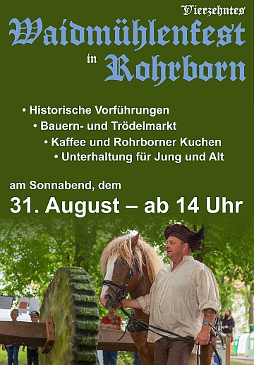 13. Waidmühlenfest in Rohrborn 2019