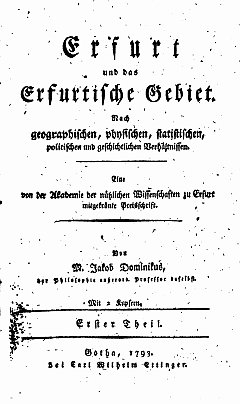 Titelblatt Erfurt und das Erfurtische Gebiet