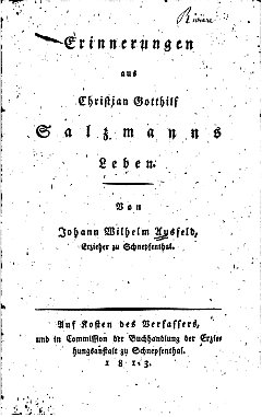 Titelblatt Erinnerungen an Salzmann