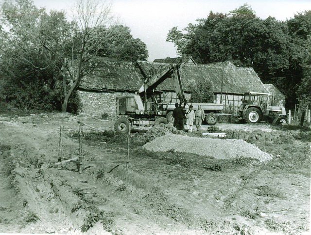 Bau der Gaststätte "Zur Waidmühle"