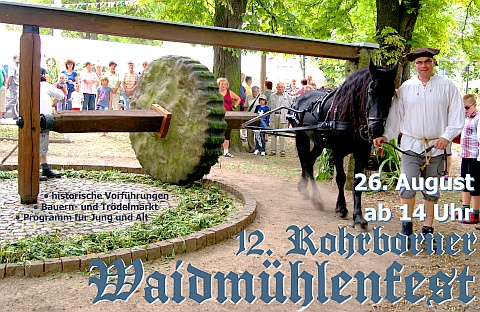12. Rohrborner Waidmühlenfest Plakat 26. August 2017